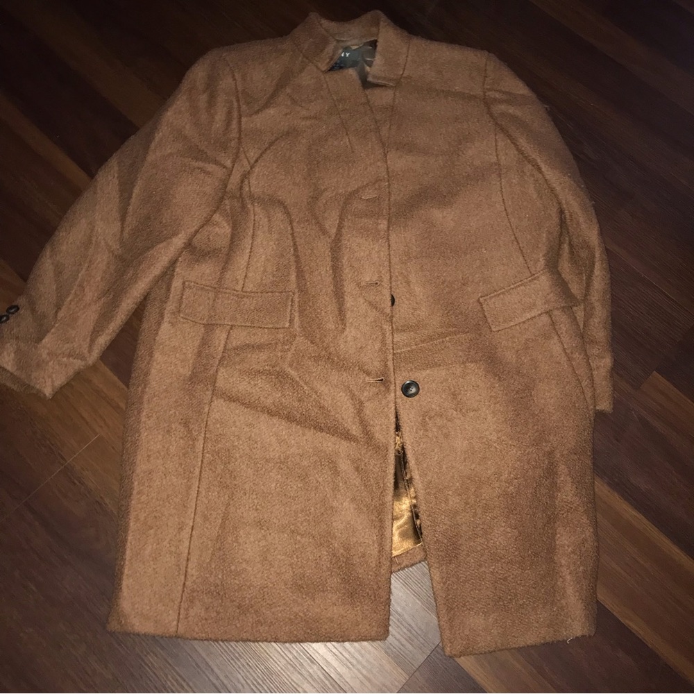 DKNY Single-Breasted Notch Collar Button Front Long Coat NWT